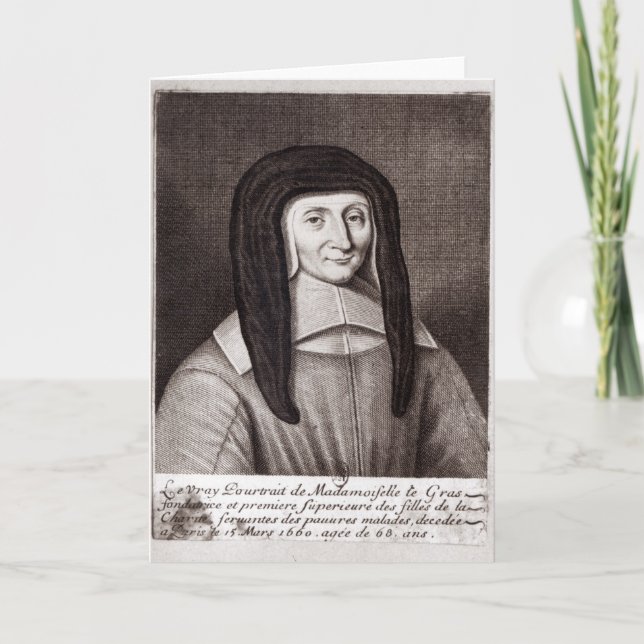 Tarjeta Retrato de Louise de Marillac (Anverso)