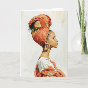 Tarjeta Retrato de mujer africana elegante