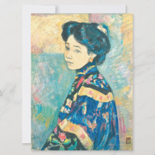 Tarjeta Retrato de mujer japonesa (por Fujishima Takeji)