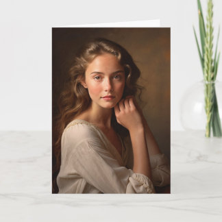 Tarjeta Retrato de mujer joven.
