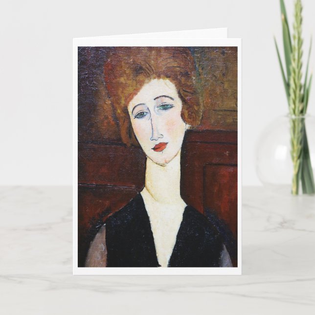 Tarjeta Retrato de mujer, Modigliani (Anverso)