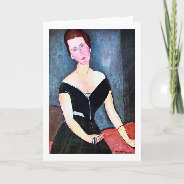 Tarjeta Retrato de mujer, Modigliani (Anverso)