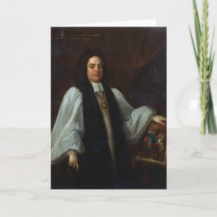 Tarjeta Retrato de obispo Juan Robinson c.1711
