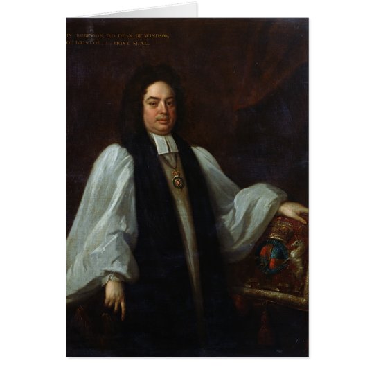 Tarjeta Retrato de obispo Juan Robinson c.1711