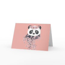 Retrato de panda personalizado con flores de Sakur