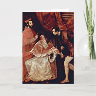 Tarjeta Retrato de papa Paul Iii por Titian