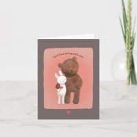Retrato de pareja de oso y conejo lindo