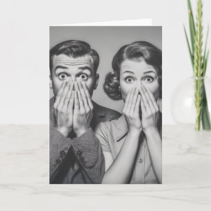 Tarjeta Retrato De Pareja Retro Impactado