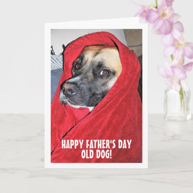 Tarjeta Retrato de perro con manta roja (Orquídea)