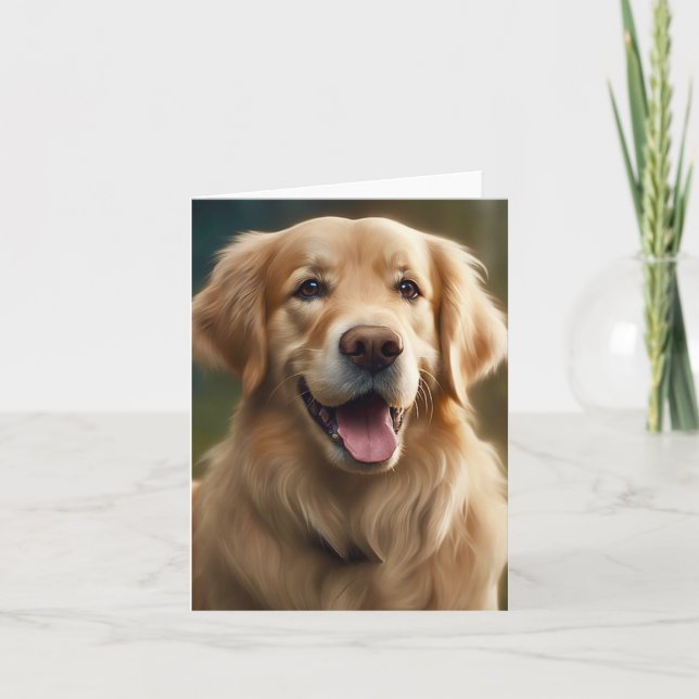 Tarjeta Retrato de perro de Golden Retriever Pose Blank (Anverso)