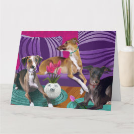 Tarjeta Retrato de perro de Greyhound italiano, colorida e