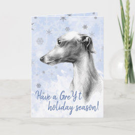Tarjeta Retrato de perro de Greyhound italiano Copos de ni