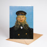 Tarjeta Retrato de Postman Roulin | Vincent Van Gogh<br><div class="desc">Retrato del Postman Joseph Roulin (1888) por el artista post-impresionista holandés Vincent Van Gogh. La pintura original es un aceite sobre lienzo. El retrato es uno de varios Van Gogh pintados de su amigo cercano, un empleado postal en la sureña ciudad francesa de Arles. Este cierre del cartero Roulin con...</div>