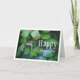 Tarjeta Retrato de rana en estanque frondoso