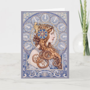 Tarjeta Retrato de Reina Art Nouveau