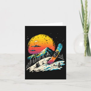 Tarjeta Retrato de Snowboard Deportes de invierno