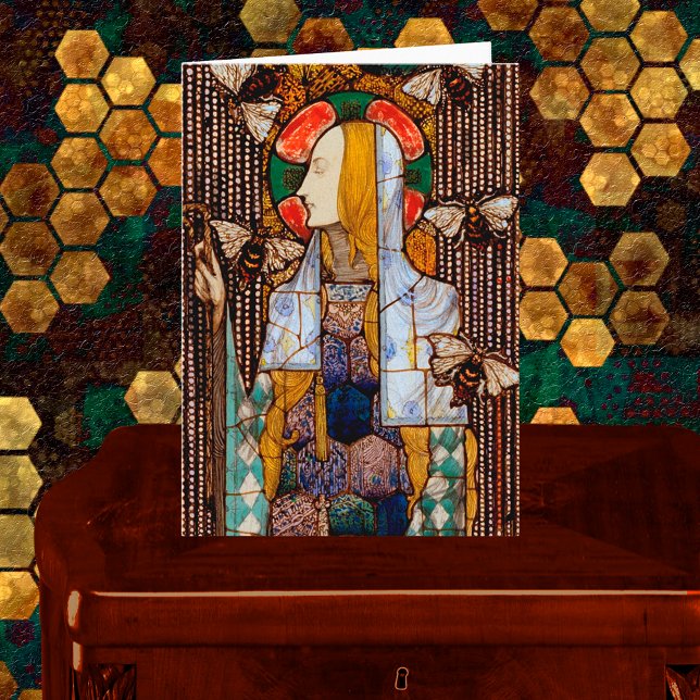 Tarjeta Retrato de Sta. Gobnait, Patrona de las Abejas, (Subido por el creador)