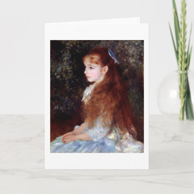 Tarjeta Retrato de un Chica con cinta azul, renoir (Anverso)