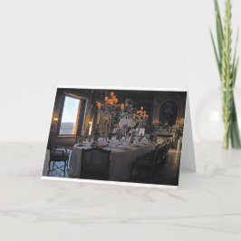 Tarjeta Retrato de un comedor de vacaciones en blanco dent