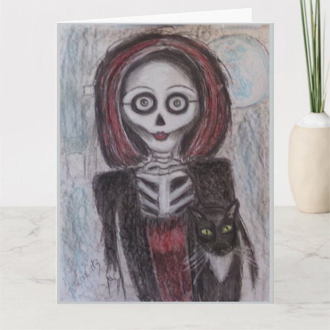 Tarjeta Retrato de un fantasma, Halloween (Anverso)