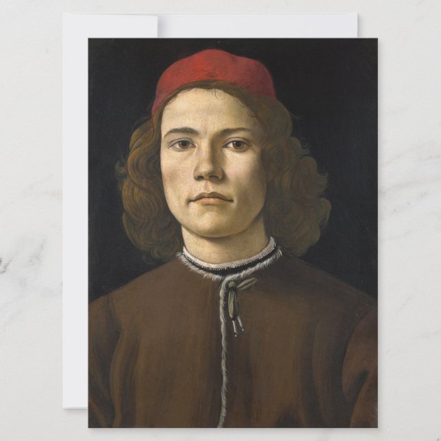 Tarjeta Retrato de un joven (de Botticelli) (Anverso)
