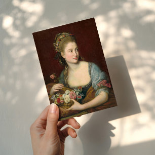 Tarjeta Retrato de una Dama como Flora   Pompeo Batoni