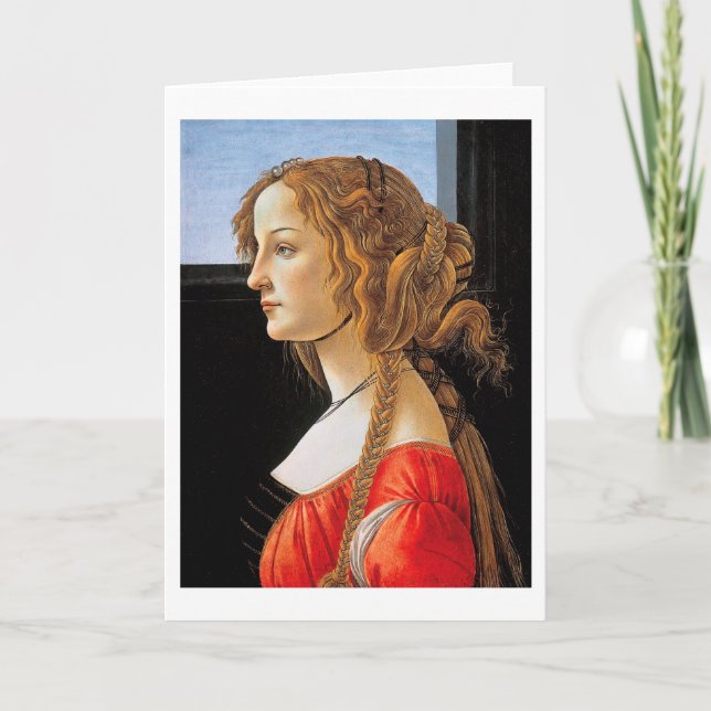 Tarjeta Retrato de una dama, Sandro Botticelli (Anverso)