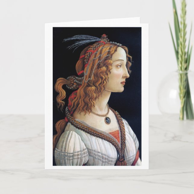Tarjeta Retrato de una dama, Sandro Botticelli (Anverso)