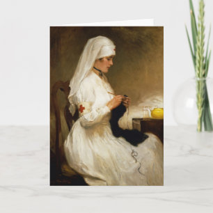 Tarjeta Retrato de una enfermera de la Cruz Roja