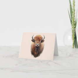 Tarjeta Retrato de venado de color de agua