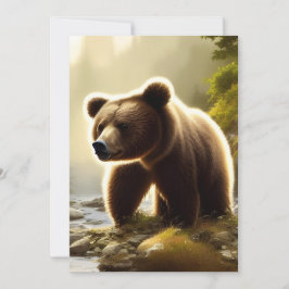 Tarjeta Retrato de vida salvaje de oso marrón