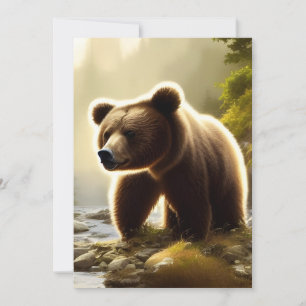 Tarjeta Retrato de vida salvaje de oso marrón