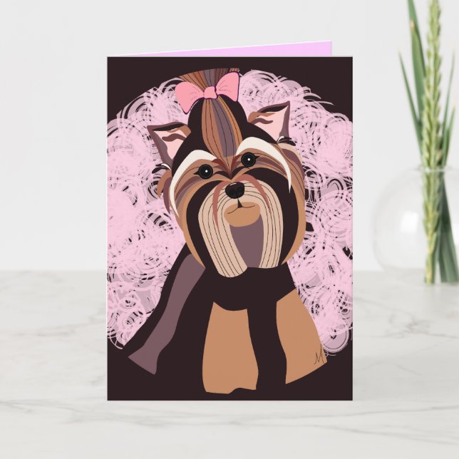 Tarjeta Retrato de Yorkie (Anverso)