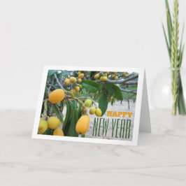 Tarjeta retrato del árbol de níspero