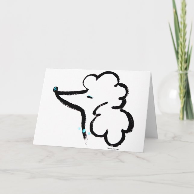 Tarjeta Retrato del caniche (Anverso)