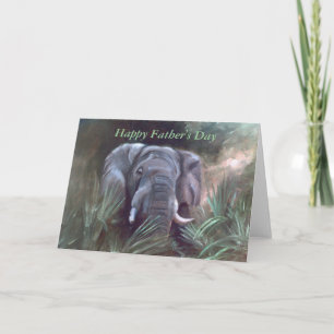 Tarjeta Retrato del elefante, el día de padre feliz