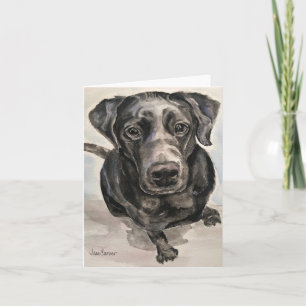 Tarjeta Retrato del mascota - laboratorio negro - perrito