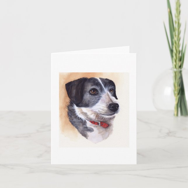 Tarjeta Retrato del perro creado en Acuarela (Anverso)