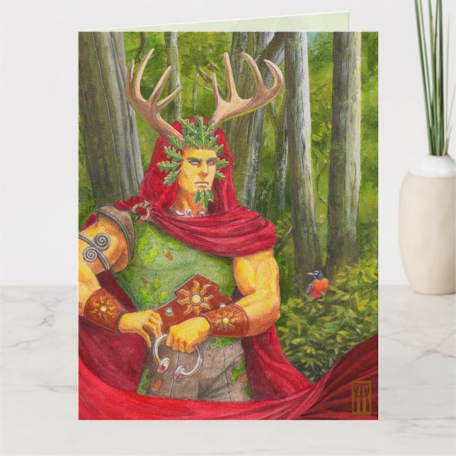 Tarjeta Retrato detallado del rey del roble celta (Anverso)