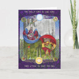 Tarjeta Retrato doble del Rey Roble y el Rey Holly