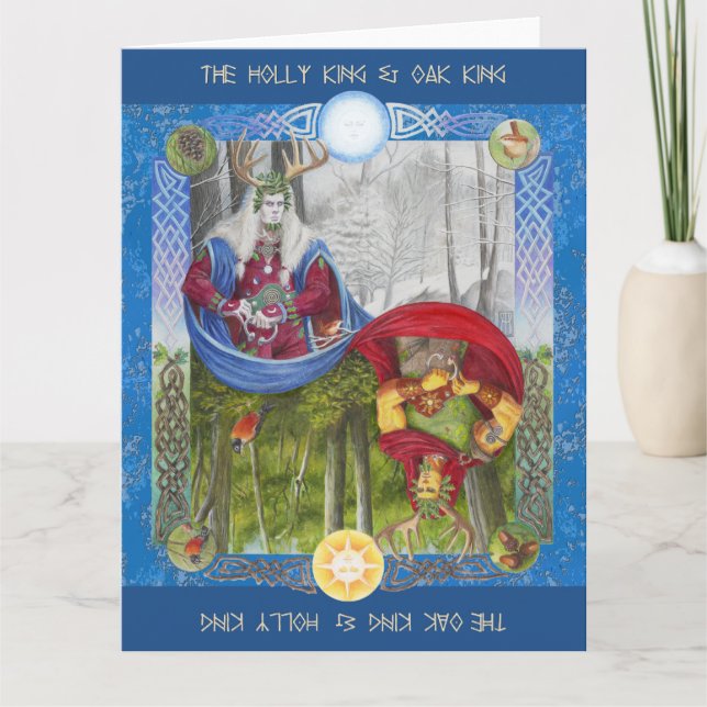 Tarjeta Retrato doble del Rey Roble y el Rey Holly (Anverso)