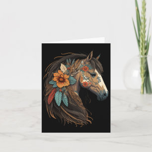 Tarjeta Retrato ecuestre de caballo occidental de gallina