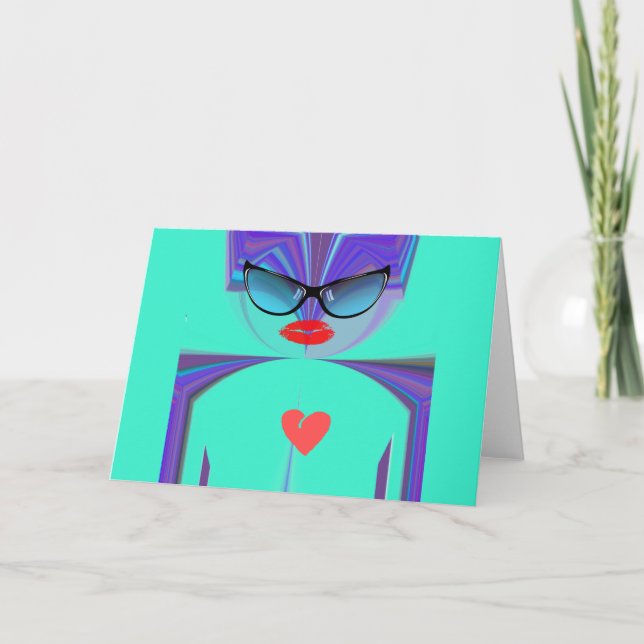 Tarjeta Retrato elegante de la dama: Una obra de arte colo (Anverso)