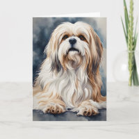Retrato en Acuarela de dulce perro Shih Tzu en Bla