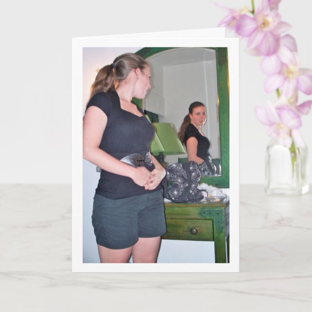 Tarjeta Retrato espejo de chica (Orquídea)