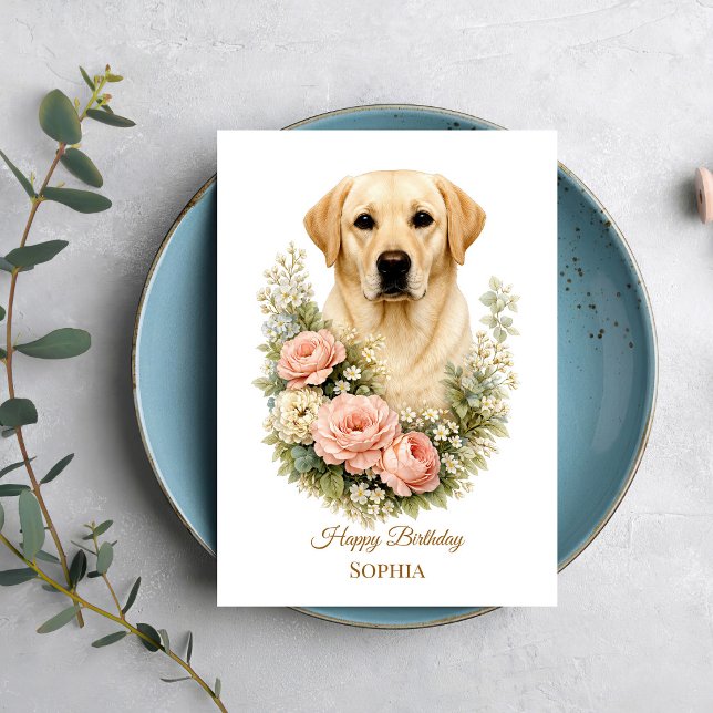 Tarjeta Retrato Floral de Labrador (Subido por el creador)