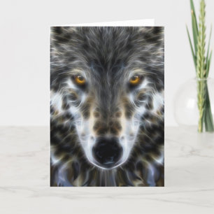 Tarjeta Retrato inspirador del lobo del arbolado