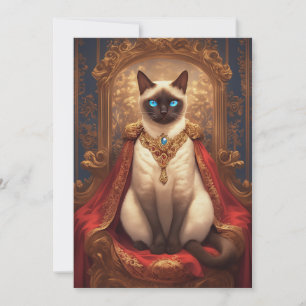 Tarjeta Retrato majestuoso del gato real siamés