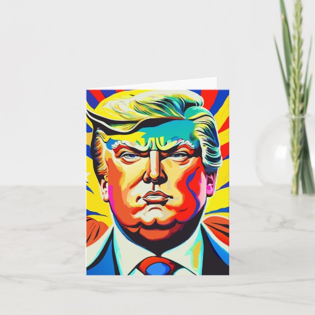 Tarjeta Retrato patriótico del presidente Donald Trump (Anverso)