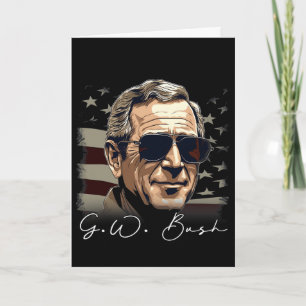 Tarjeta Retrato Patriótico del Presidente George W. Bush d